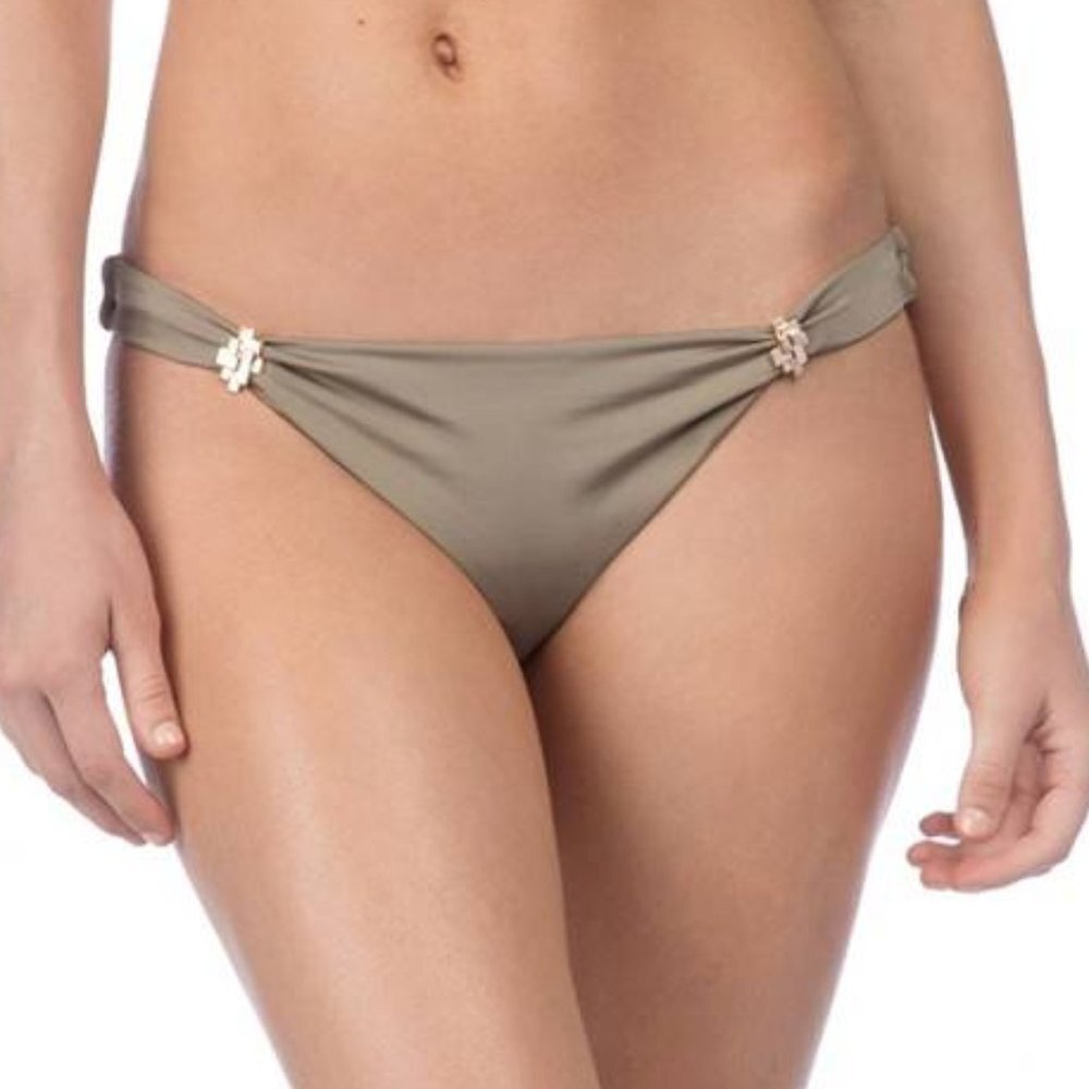 NWT Trina Turk Studio Solids Metal Detail Side Bikini Bottom 10